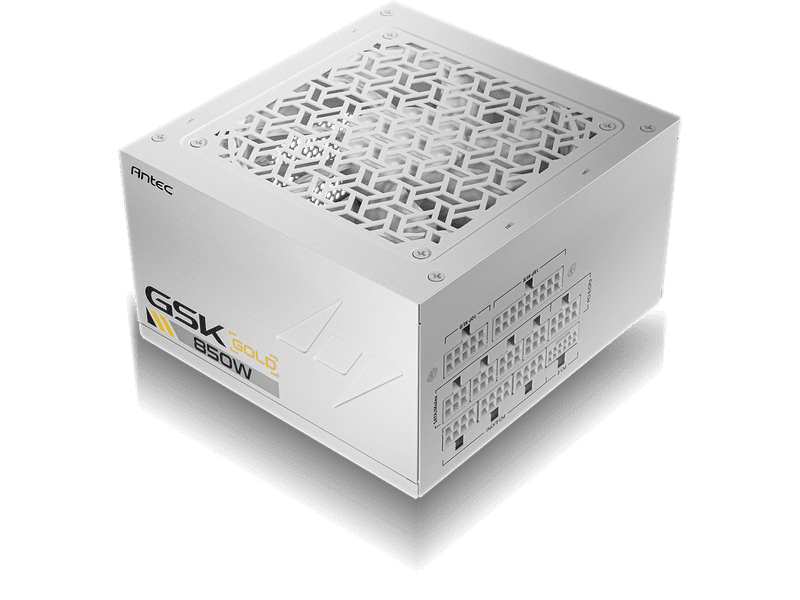 Antec GSK850 80+ Gold White Fully Modular ATX 3.1, PCI-E 5.1 latest High Quality Japanese Capacitors, Ultimate performance and reliability, PSU