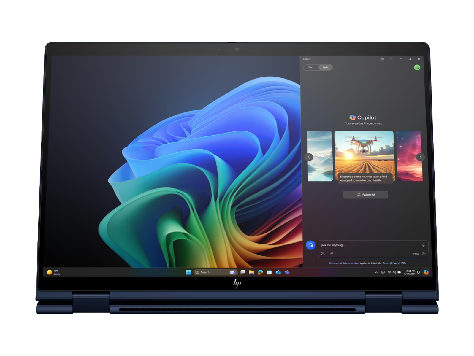 HP B9GH9PT EliteBook X Flip G1i 14" WUXGA Touch Notebook AI PC, Ultra 7-258V 32GB 1TB SSD 5G LTE W11P 3YOS -Blue