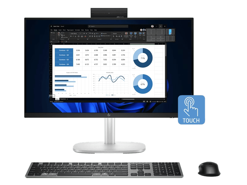 HP C0UL6PT EliteStudio 8 AIO G1i 23.8 inch Desktop AI PC, Ultra U7-265, 16GB 512GB SSD WL W11P 3Y ONSITE