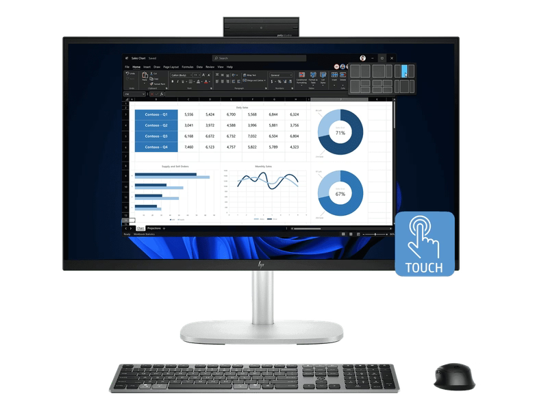 HP C0XD9PT EliteStudio 8 G1i 23.8 inch Desktop AI PC, TOUCH, Ultra 7-265, 16GB, 512GB SSD, WLAN, WIN 11 PRO, 3YR NBD ONSITE WTY