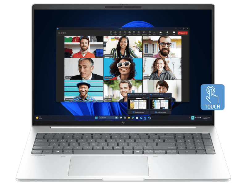 HP BQ4V3PT EliteBook 8 G1i 16" WUXGA Touch Notebook AI PC, Ultra 7 16GB 512GB SSD W11P 3YOS