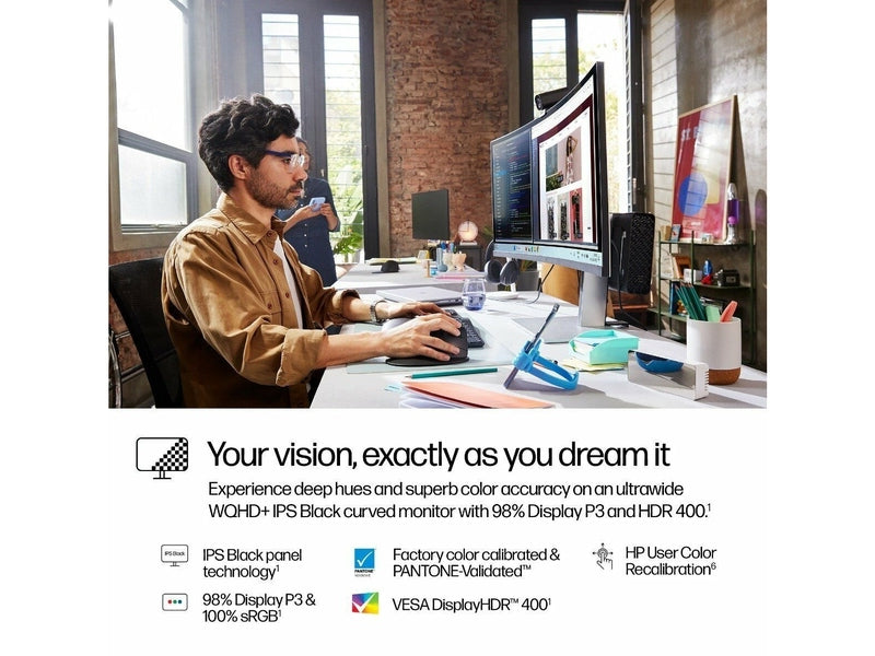 HP Series 7 Pro 37.5" Curved WQHD+ IPS Business Thunderbolt Monitor - 8K167AA