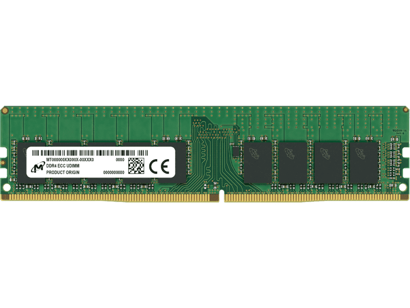 Micron 32GB DDR4 3200MHz ECC UDIMM 2Rx8 CL22 Server/Workstation Memory