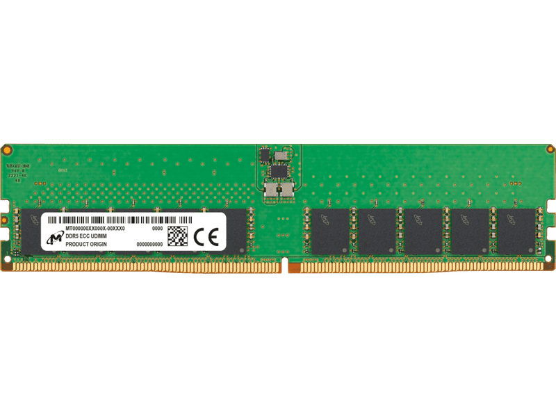 Micron 32GB DDR5 5600Mhz 2Rx8 CL46 UDIMM ECC Server Memory