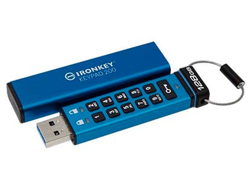 Kingston IronKey Keypad 200 128GB Encrypted USB Flash Drive