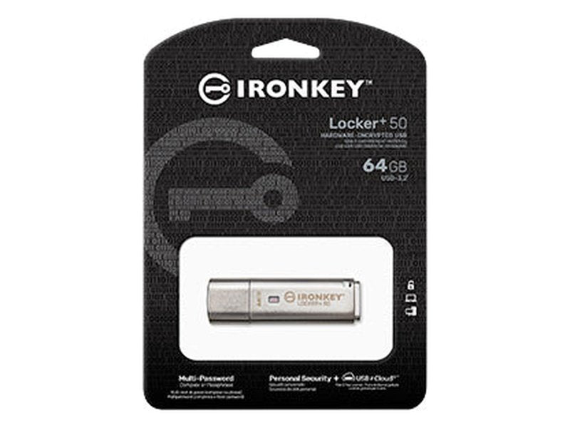 Kingston 64GB IronKey Locker+ 50 USB Flash Drive