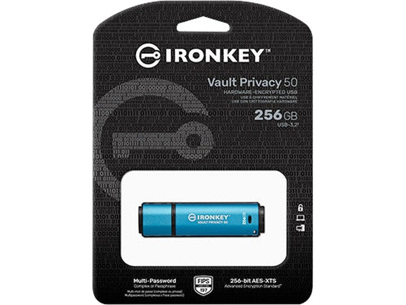 Kingston IronKey Vault 256GB Privacy 50 Encrypted USB Flash Drive