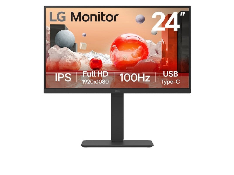 LG 24in FHD IPS 100Hz USB Type-C Monitor 24BA650-B