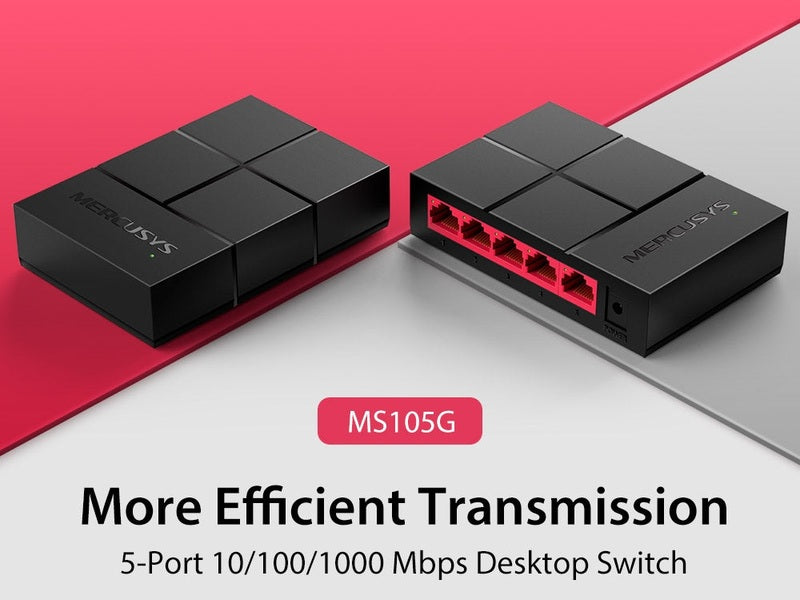TP-Link MS105G Mercusys 5 Port 10/100/1000 Mbps Desktop Switch GbE 5