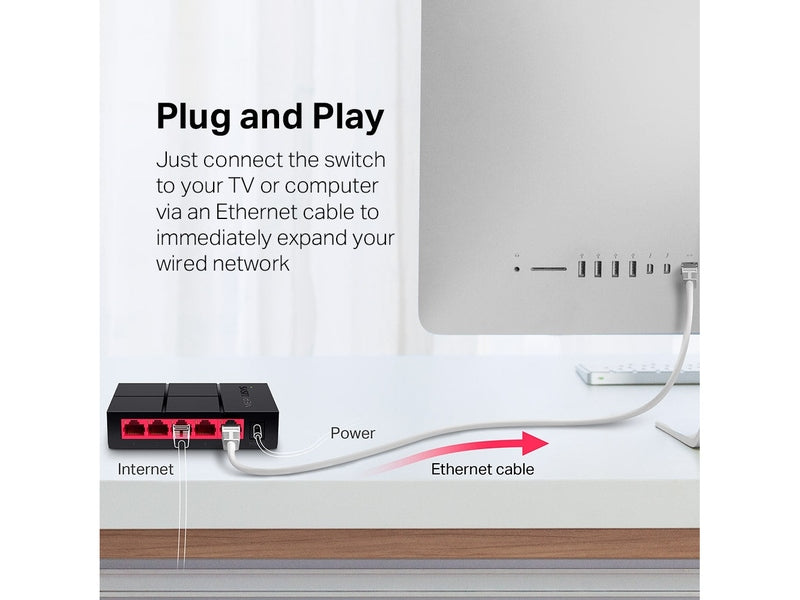 TP-Link MS105G Mercusys 5 Port 10/100/1000 Mbps Desktop Switch GbE 5