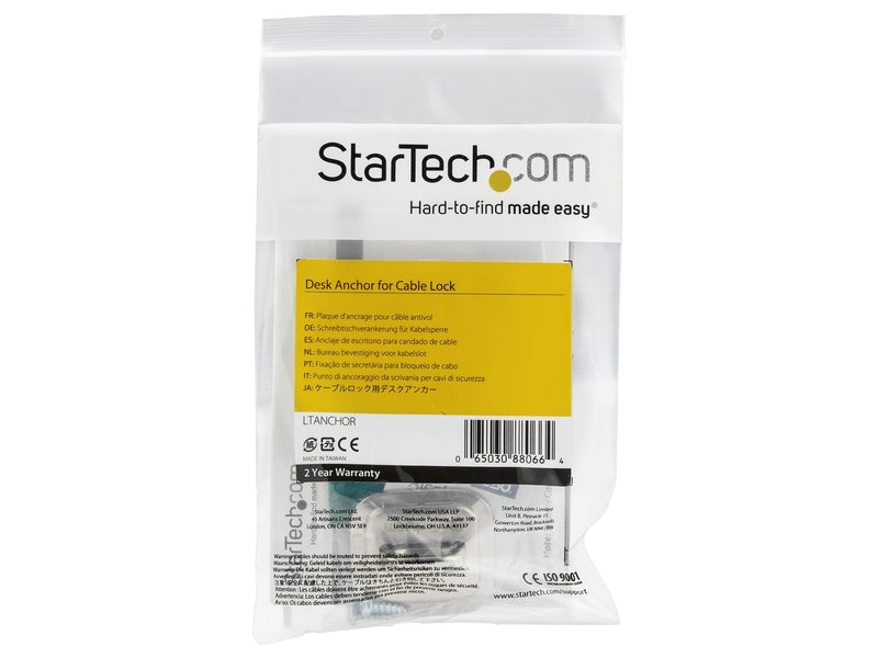 StarTech LTANCHOR Laptop Cable Lock Anchor - Computer Security Cable Anchor