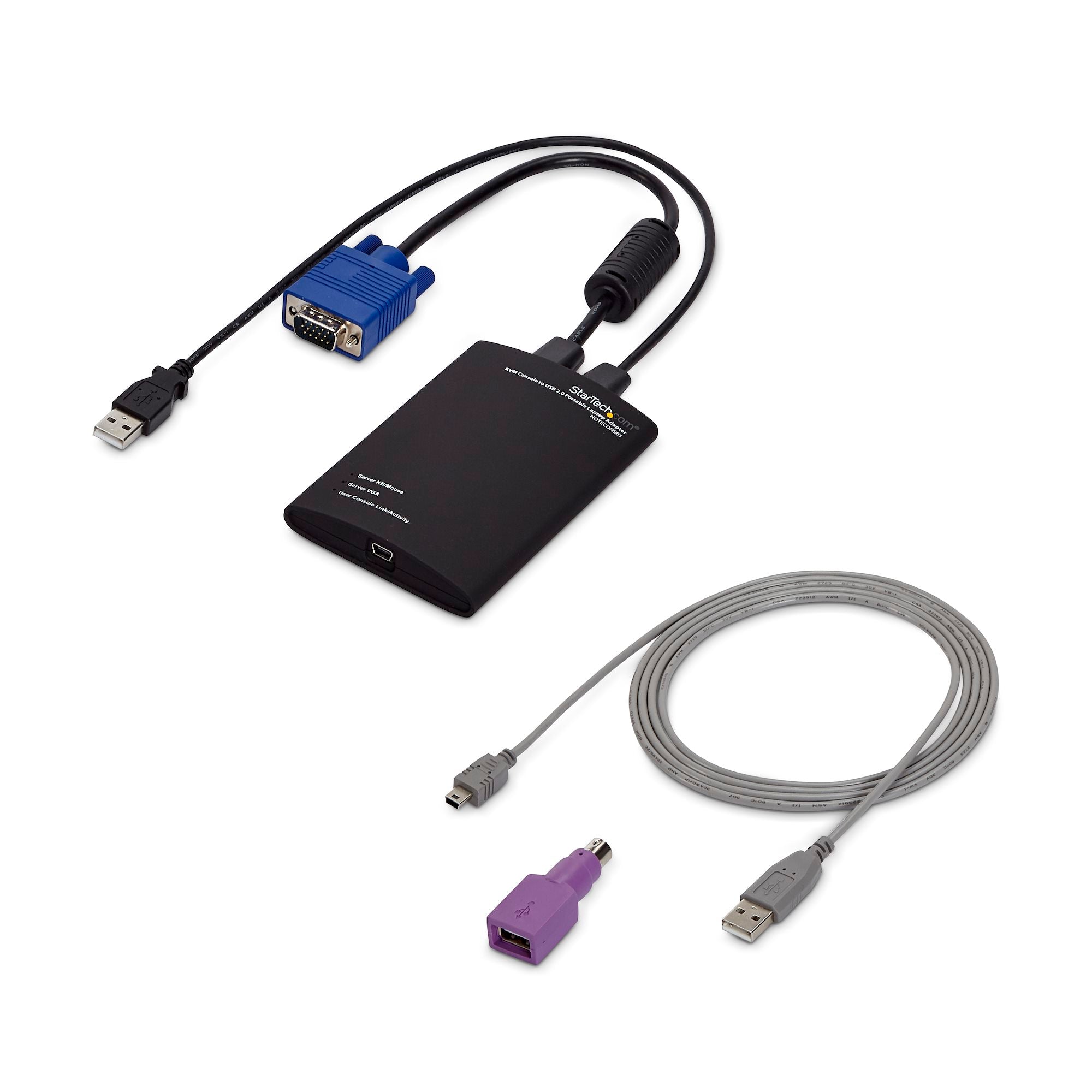 StarTech KVM Console to USB 2.0 Portable Laptop Crash Cart Adapter 2Yr