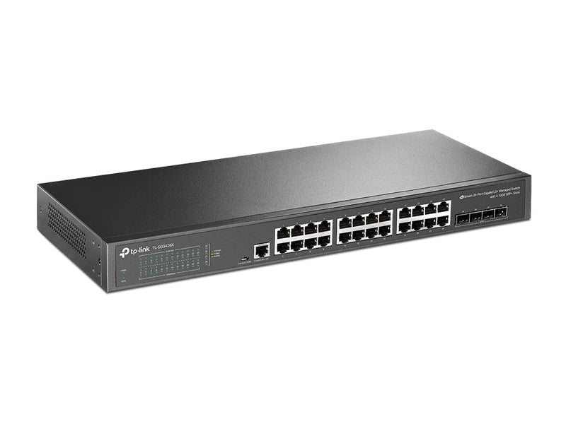 TP-Link SG3428X JetStream 24-Port Gigabit L2+ Managed Switch with 4 10GE SFP+ Slots IGMP Snooping Omada Rack Mountable Fanless