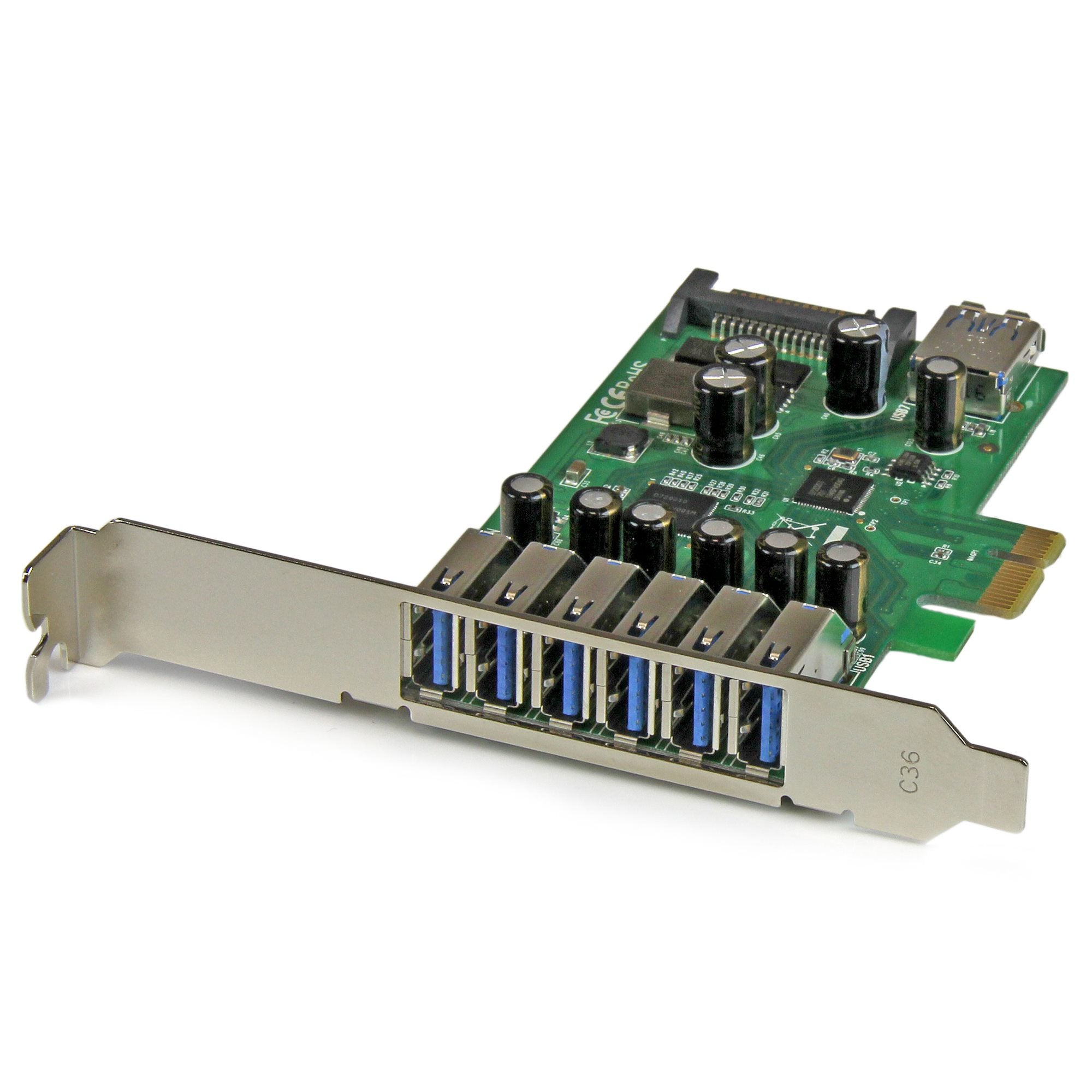 StarTech 7 Port PCIE USB 3.0 Card, Sata Power Required, UASP, 2Yr