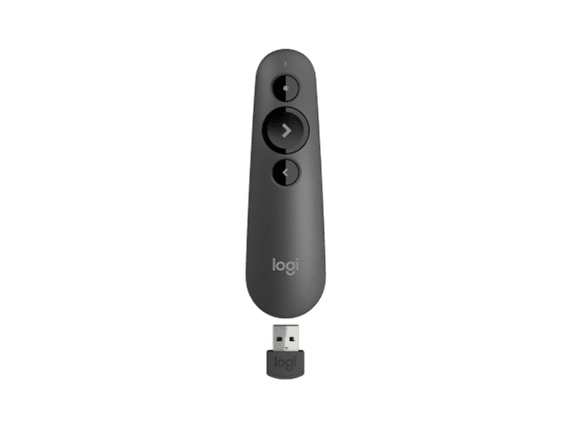 Logitech R500S Laser Presentation Remote with Dual Connectivity Bluetooth or USB 20m Range Red Laser Pointer