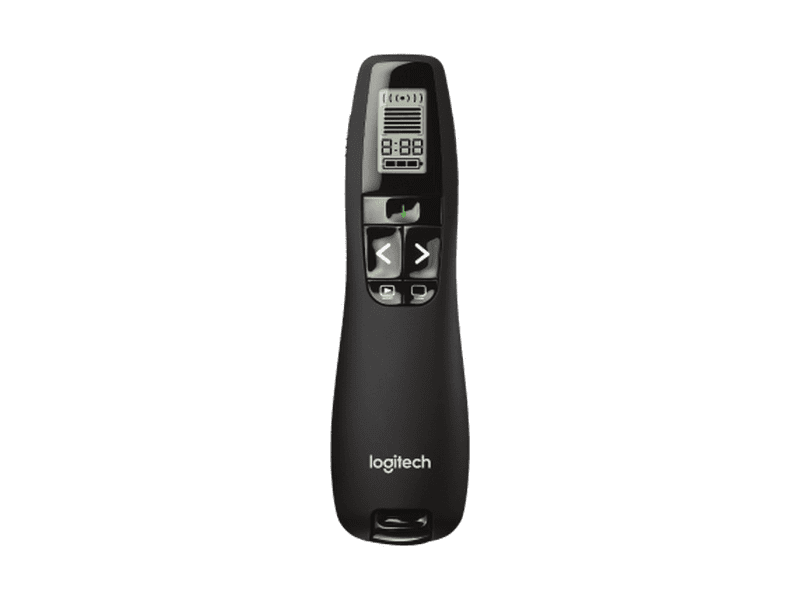 Logitech R800 Laser Presentation Remote LCD display time tracking 30m Range, 2.4GHz Instuitive slideshow controls