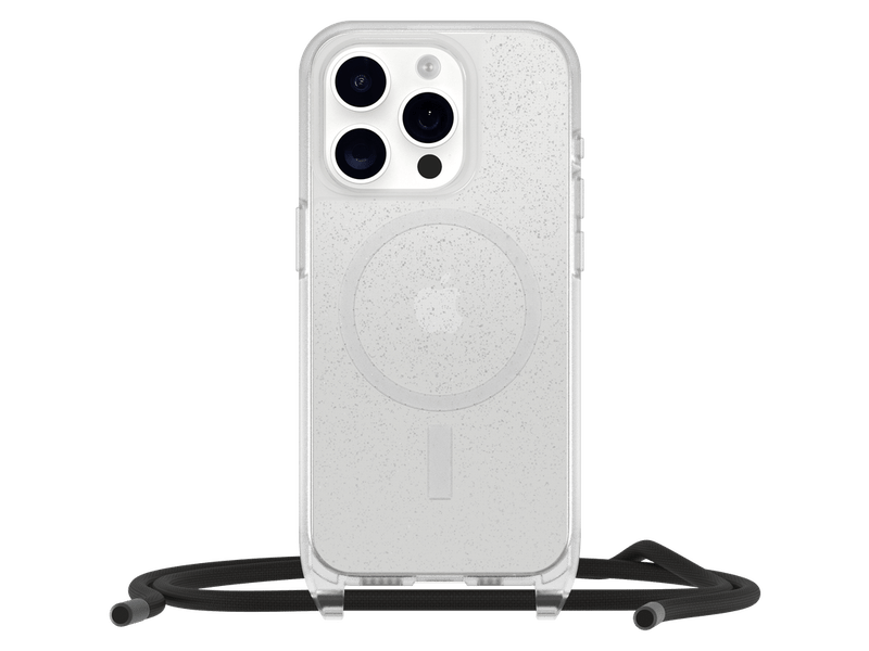 OtterBox React Necklace MagSafe Apple iPhone 15 Pro 6.1' Case Stardust Clear Glitter