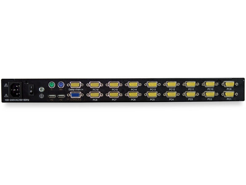StarTech 16 Port 1U VGA KVM Console, 17" LCD, USB, Rackmount, 2Yr