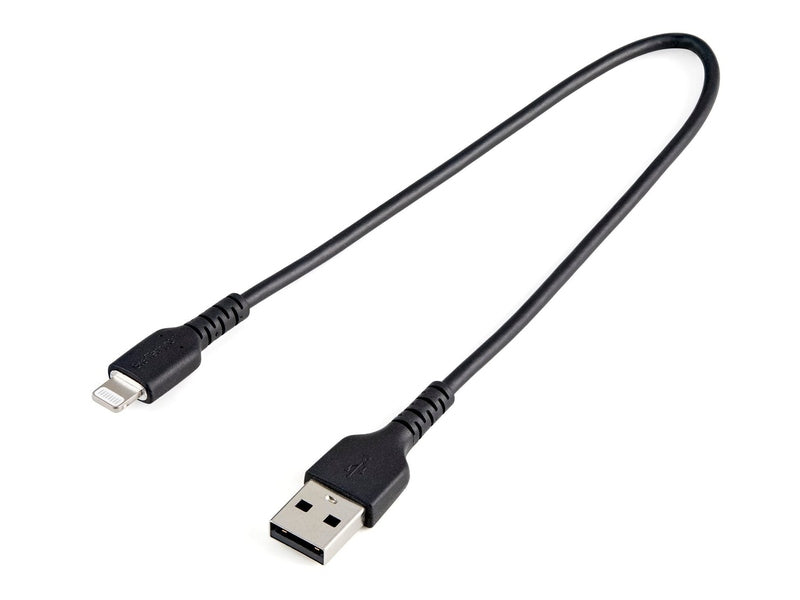 StarTech 0.3M USB-A to Lightning Cable, Rugged, Black, 2Yr