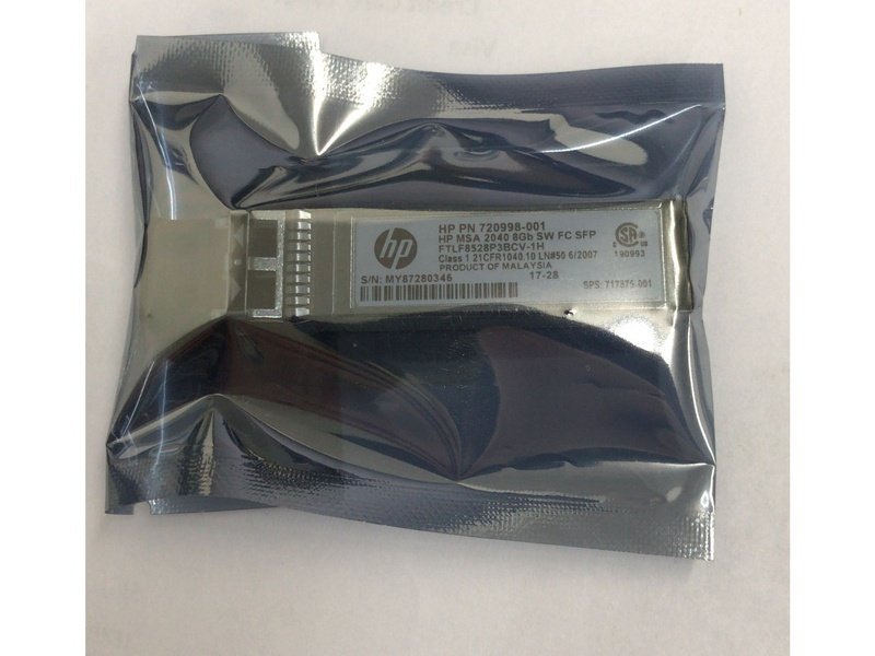 Open box New HP 720998-001 MSA 2040 8GB Short Wave Fiber Channel SFP Transceiver