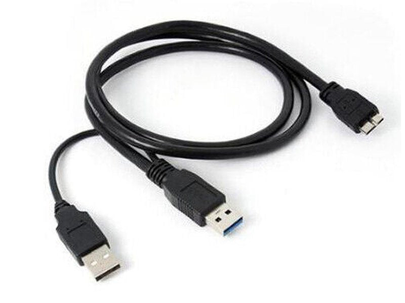 USB 3.0 to USB 2.0 and USB 3.0 Micro B Dual Y Cable 1m PC LAN