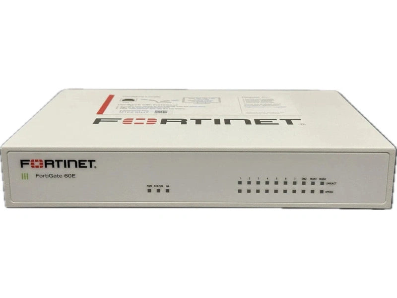 **Used/Refurbished** Fortinet FortiGate 60E 10 x GE RJ45 ports 7 x Internal Ports, 2 x WAN Ports, 1 x DMZ Ports