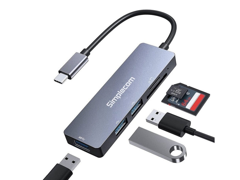 Simplecom CH255 USB-C 5-in-1 Multiport Adapter 3-Port USB-A Hub