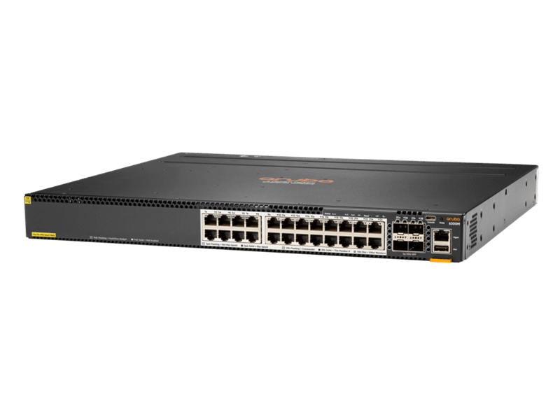 HPE Aruba 6300M 24-port HPE Smart Rate 1/2.5/5GbE Class 6 PoE and 4-port SFP56 Switch