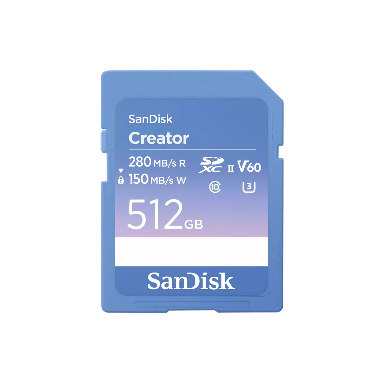 SanDisk Creator SD 512GB UHS-II Card 512GB SD 280MB/s(R) / 150MB/s(W) Blue