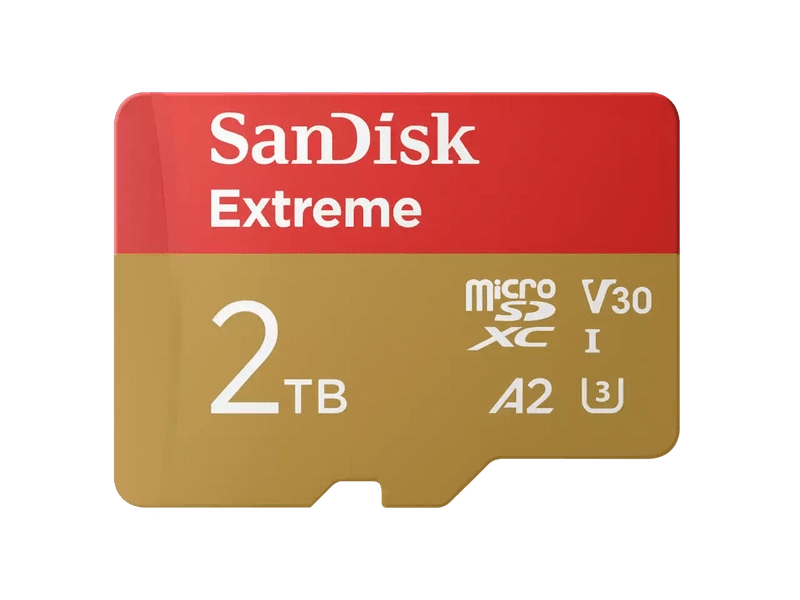 SanDisk 2TB Extreme microSDXC SQXAV V30 U3 C10 A2 UHS-I, 190MB/s R, 130MB/s W