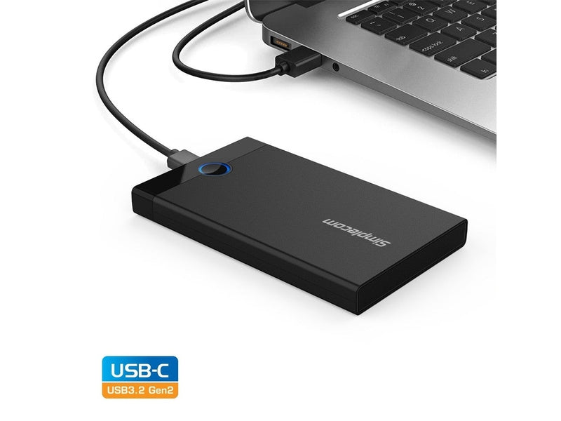 Simplecom SE229 Tool-free 2.5" SATA HDD SSD to USB-C Enclosure USB 3.2 Gen 2