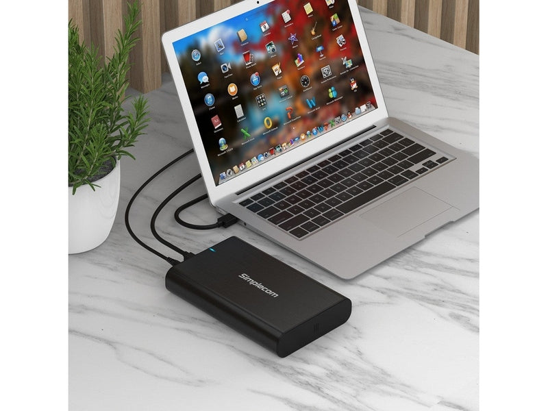 Simplecom SE331 Aluminium 3.5'' SATA to USB-C External Hard Drive Enclosure USB 3.2 Gen1 5Gbps