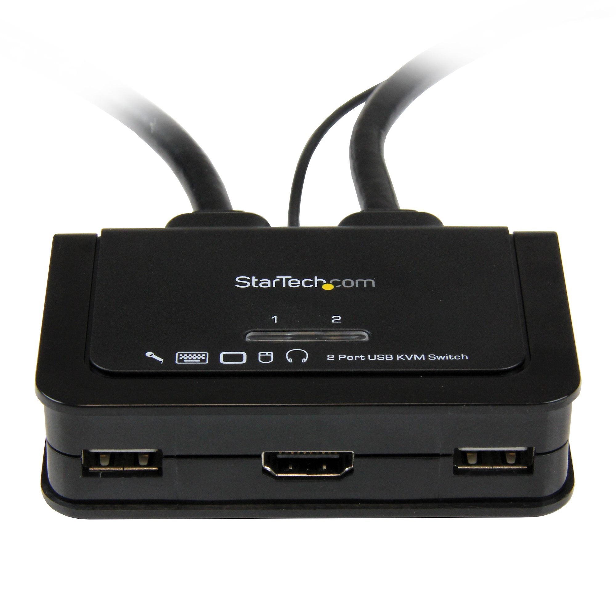 StarTech 2 Port Single HDMI KVM Switch, USB-A, Audio, Remote Switch, 2Yr