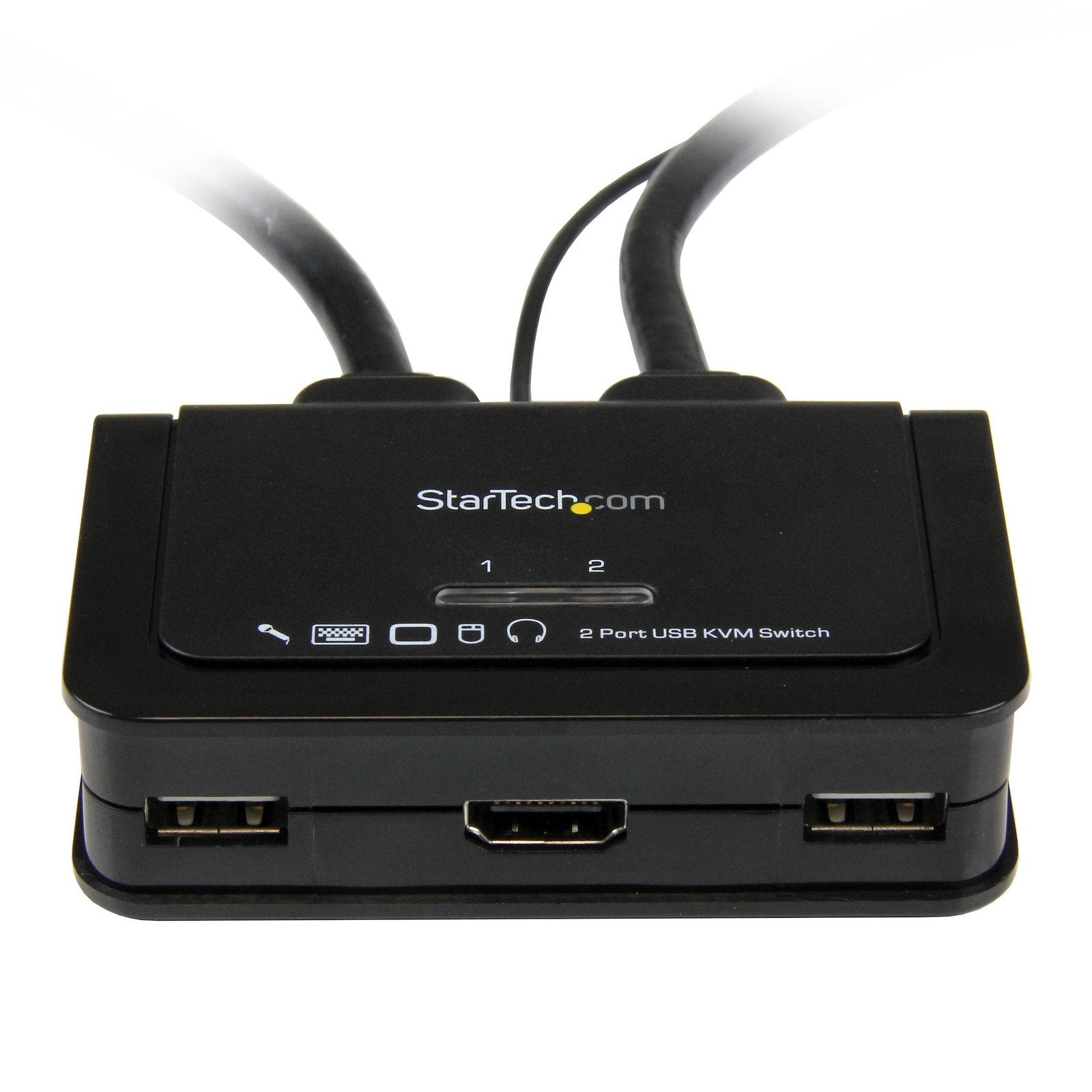 StarTech 2 Port Single HDMI KVM Switch, USB-A, Audio, Remote Switch, 2Yr