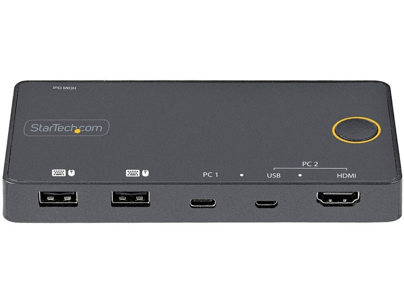 StarTech 2 Port USB-A + HDMI & USB-C KVM Switch - 1X 4K 60Hz HDMI 2.0 2 Yr