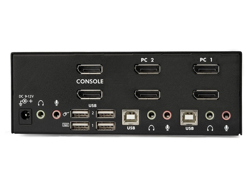 StarTech 2 Port Dual Displayport KVM Switch, USB, Audio, Hotkey, No Cable, 3Yr