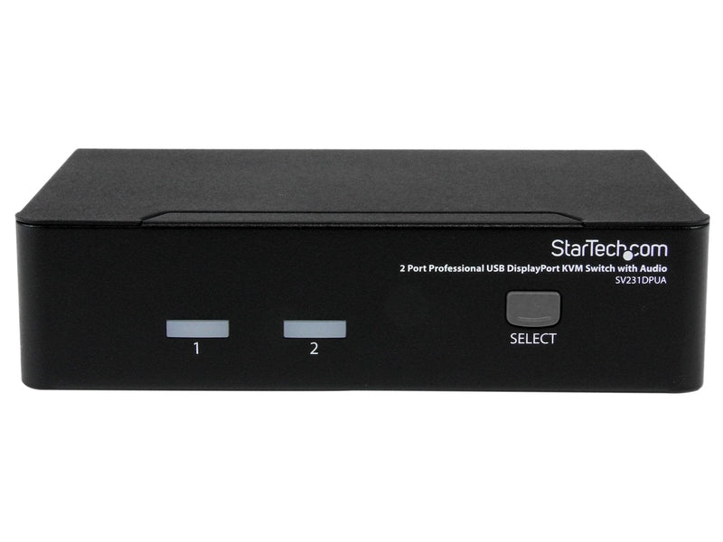 StarTech 2 Port Single Displayport KVM Switch, USB, Audio, No Cable, 3Yr