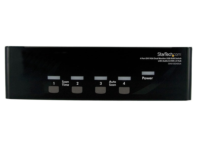 StarTech 4 Port KVM Switch, Dual Display, DVI 5 , VGA 5 , USBa/B 4 , Audio