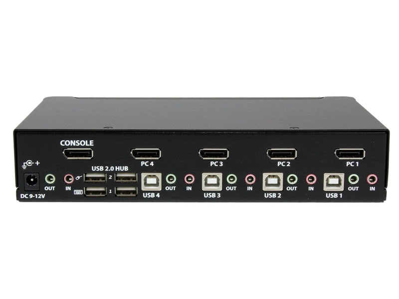 StarTech 4 Port Single Displayport KVM Switch, USB, Audio, No Cable, 3Yr