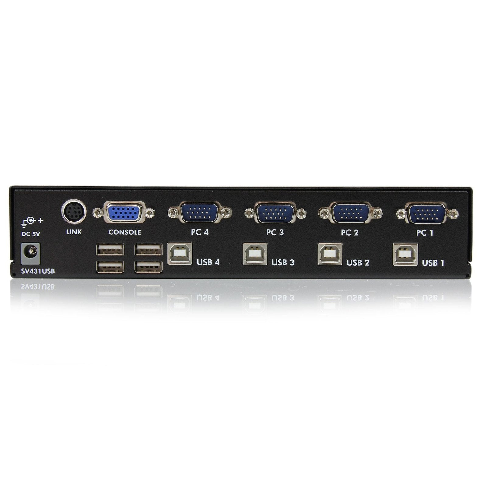 StarTech 4 Port Single VGA KVM Switch, 1440P, Built-In USB2.0 Hub, 3Yr