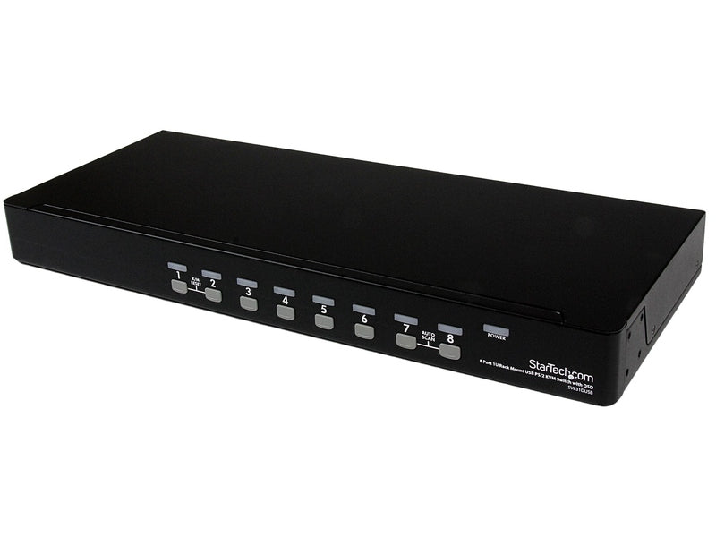StarTech 8Port 1U VGA KVM Switch, USB, Ps2, Rackmount, 3Yr