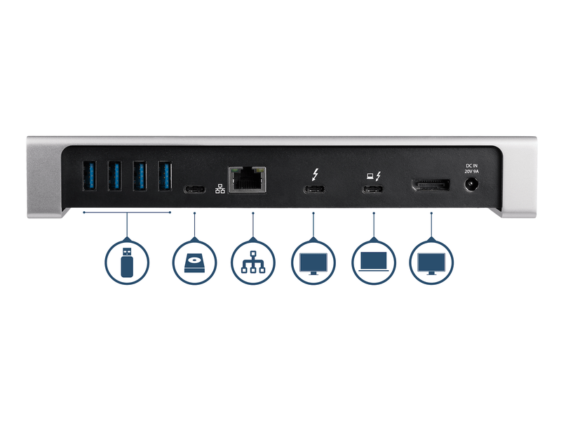 StarTech Thunderbolt 3 4K Dock, Dual Display, DP, USB 5 , USB-C, TB3, RJ45, 85W, Ac,3Yr
