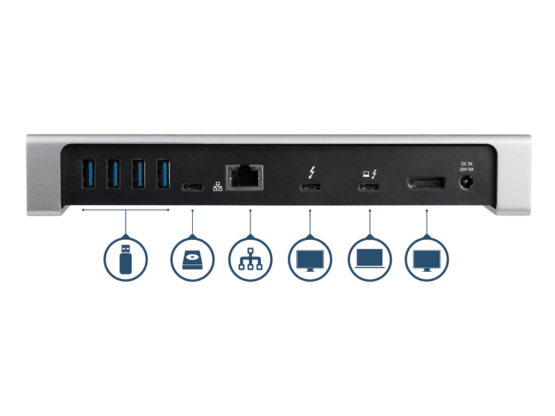 StarTech Thunderbolt 3 4K Dock, Dual Display, DP, USB 5 , USB-C, TB3, RJ45, 85W, Ac,3Yr