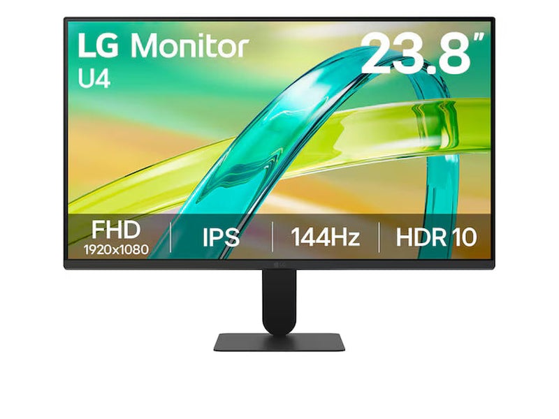 LG 24" 24U411B-B FHD 144Hz Monitor, HDMI, VGA, 100x100 VESA