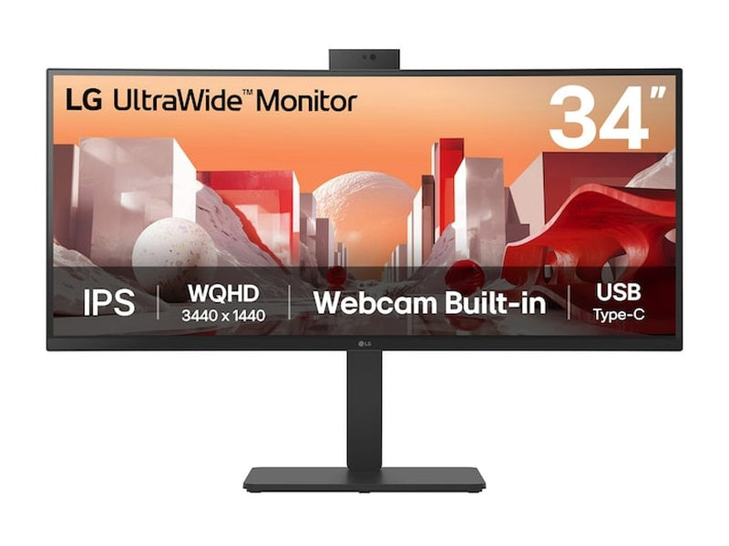 LG 34BA85QE-B 34" UWQHD CURVED IPS Conferencing Monitor 90W USB-C PD + Hub + Webcam