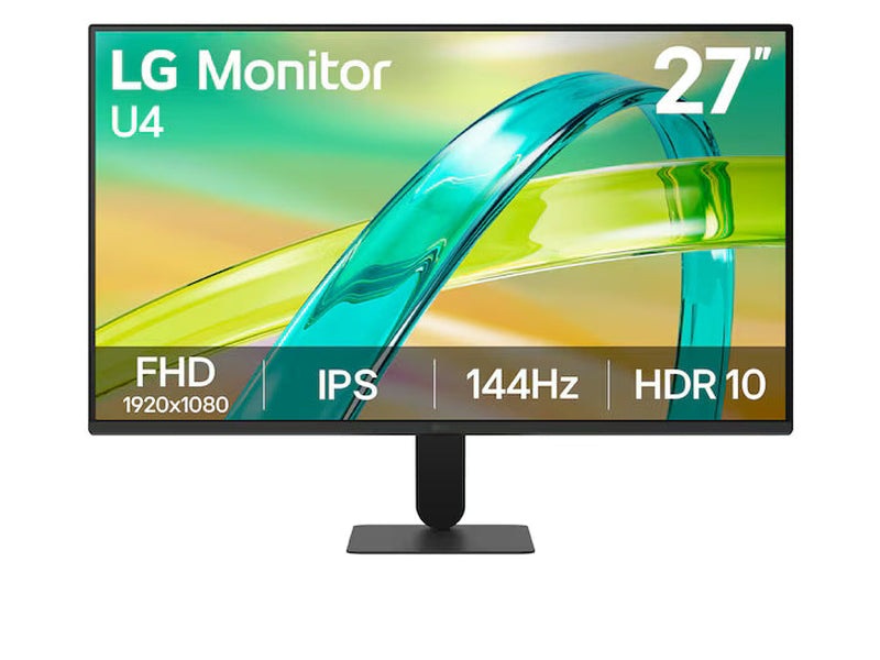 LG 27" 27U411B-B FHD 144Hz Monitor, HDMI, VGA, 100x100 VESA