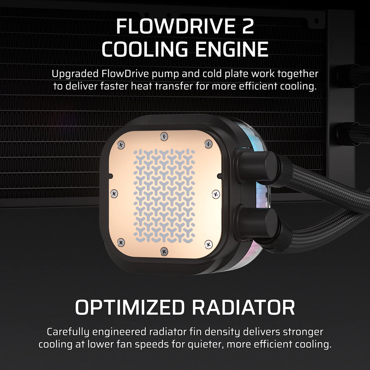 CORSAIR iCUE LINK TITAN II 360 RX RGB - Black, 360mm AIO, FlowDrive Gen 2, RX II Fan, RGB, Copper Coldplate, AM5/AM4, LGA1851/1700