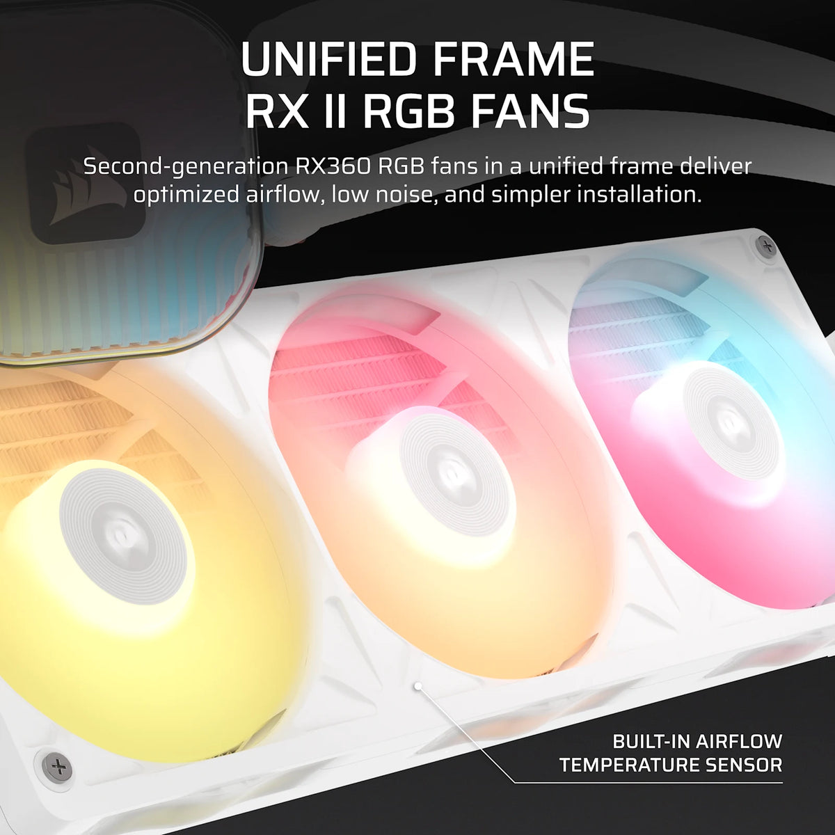 CORSAIR iCUE LINK TITAN II 360 RX RGB - White, 360mm AIO, FlowDrive Gen 2, RX II Fan, RGB, Copper Coldplate, AM5/AM4, LGA1851/1700