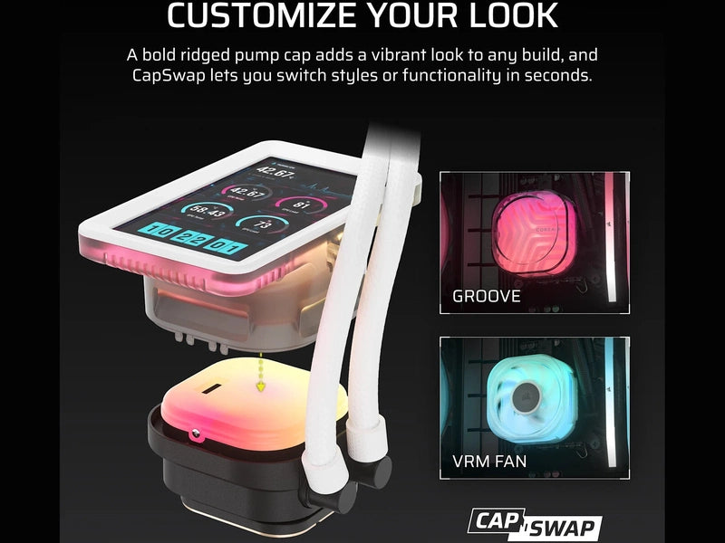 CORSAIR iCUE LINK TITAN II 360 RX RGB - White, 360mm AIO, FlowDrive Gen 2, RX II Fan, RGB, Copper Coldplate, AM5/AM4, LGA1851/1700