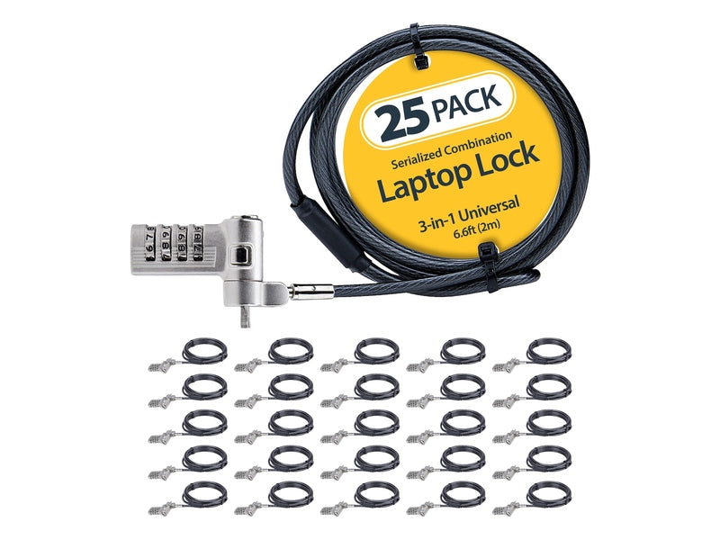Startech UNIVCS25-LAPTOP-LOCK 25-Pack Laptop Lock 6.6ft 2m Cable